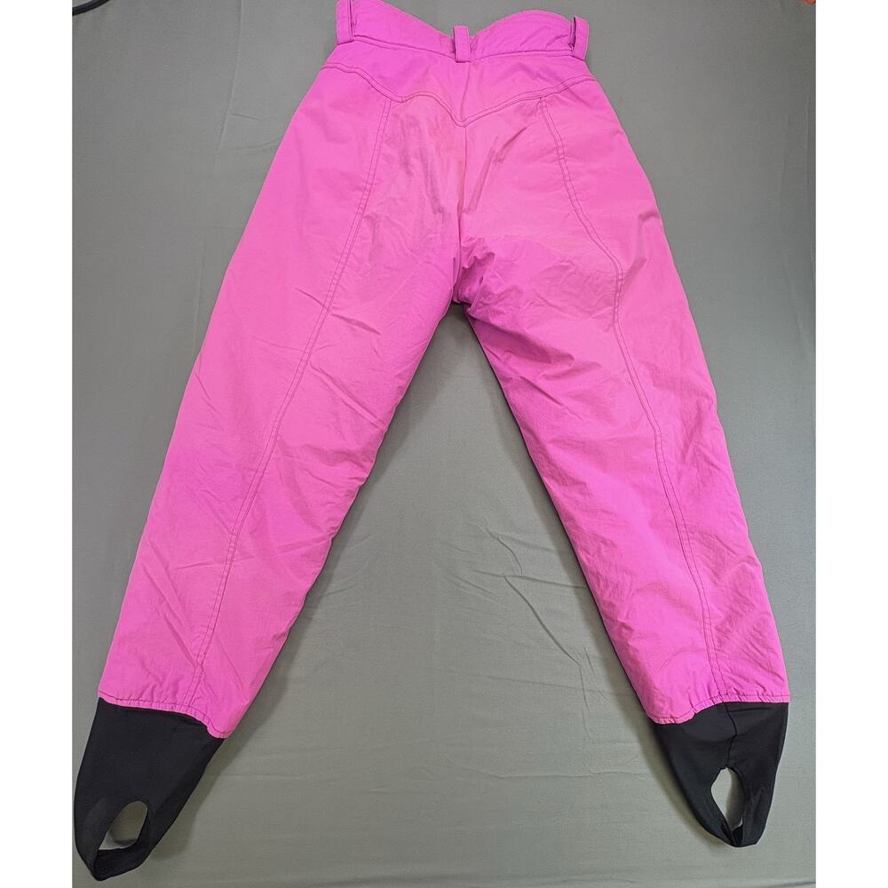 Vintage 80s 90s Tyrolia by Head Neon Hot Pink Ski Snow Pants Girl’s 10 Celtech - Picture 2 of 12